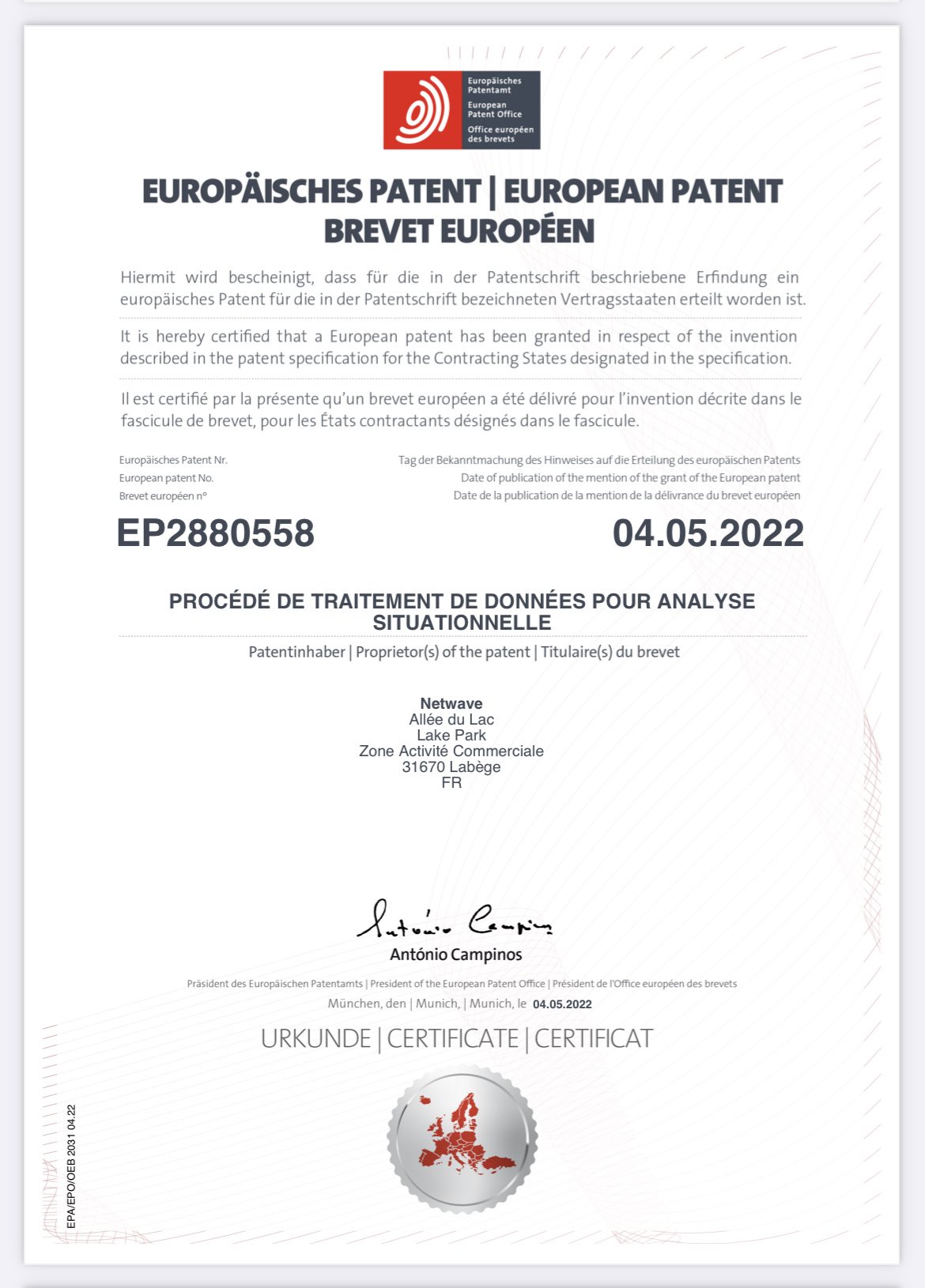 Brevets Euroe