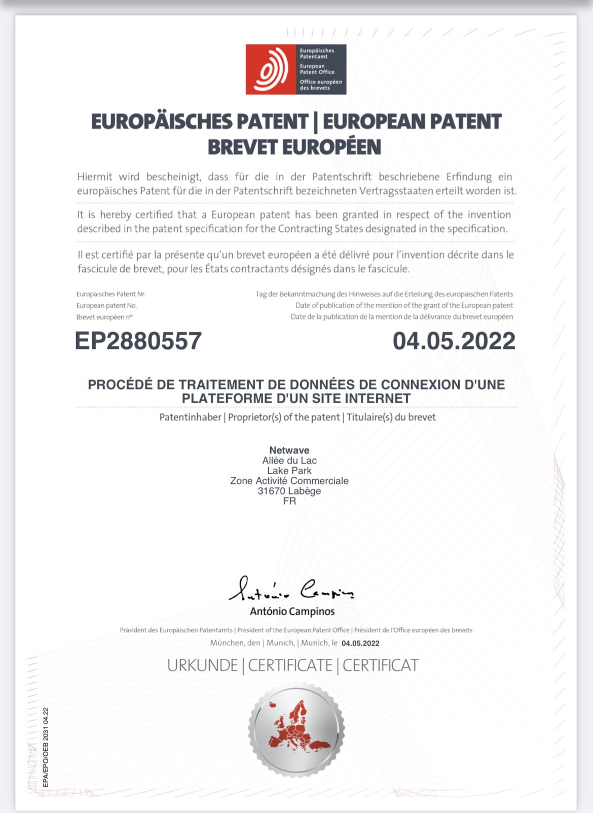 Brevets Europe 2
